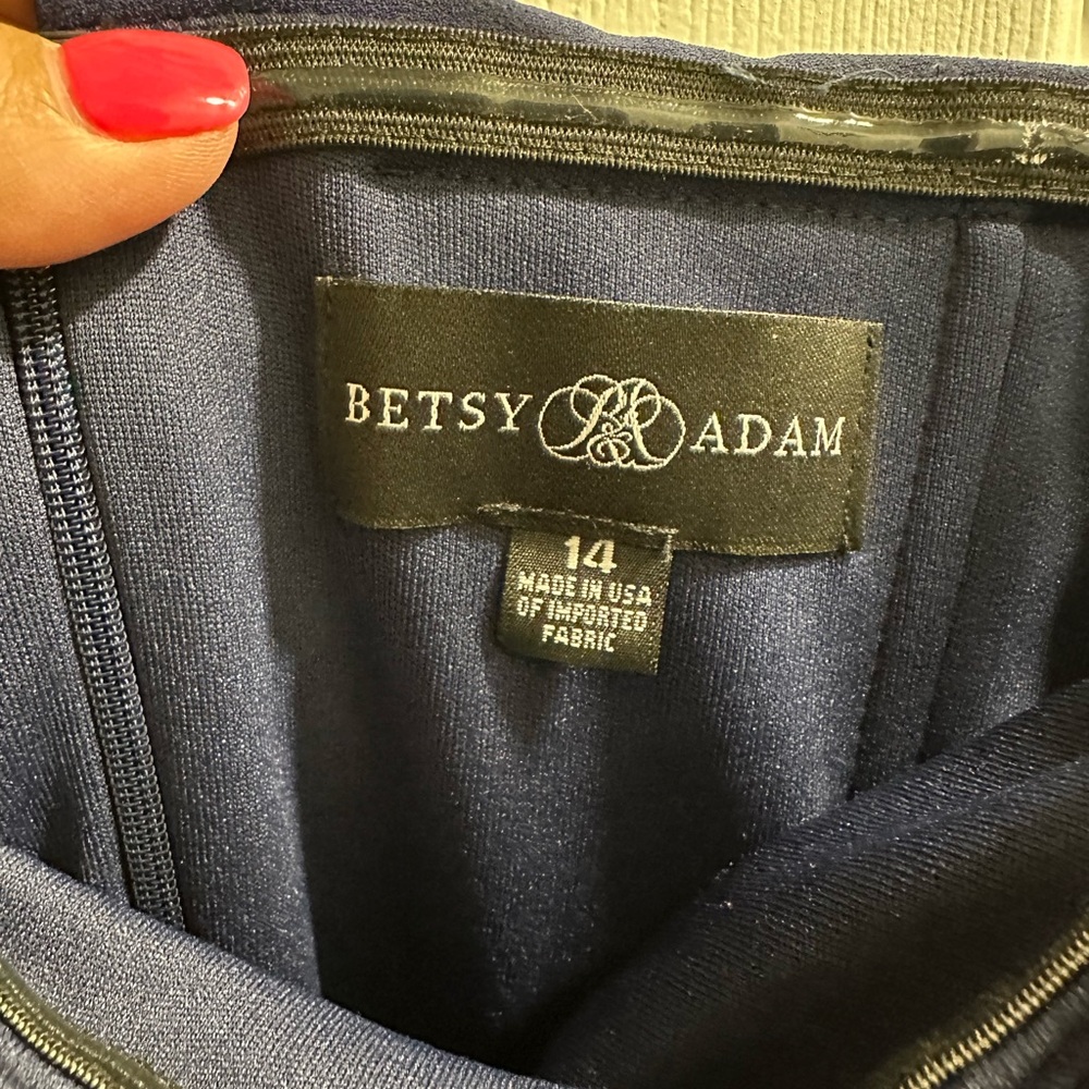 Adam One Shoulder Navy Dress - Picture 2 of 3